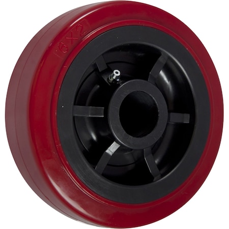 Casterhq 5"x2" RED POLYURETHANE ON BLACK POLYOLEFIN CORE, 750 lbs Capacity HD-PP52DR
